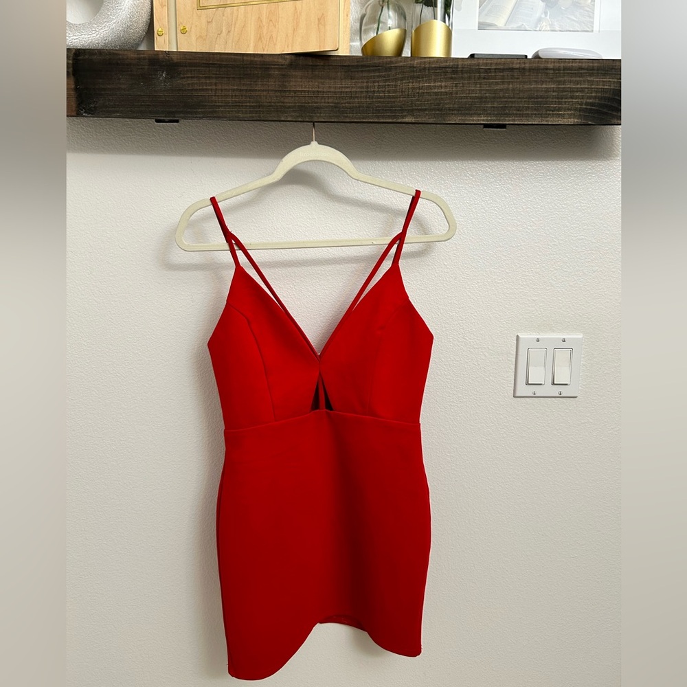 Tobi Red Cutout Bodycon Mini Dress